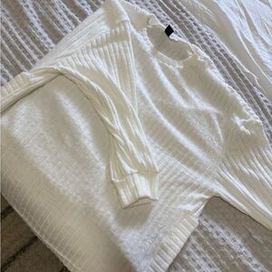Cozy White Ribbed Sweater